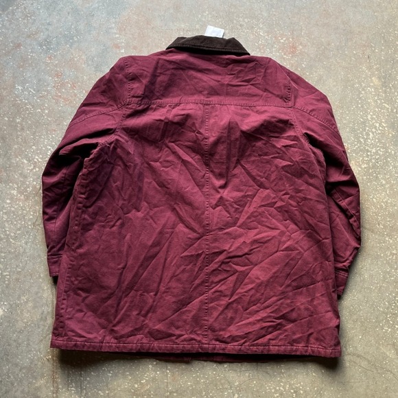 NWT! Lands End Mens Burgundy Corduroy Collar Plaid Lined Barn Chore Jacket 3XL - Picture 4 of 6
